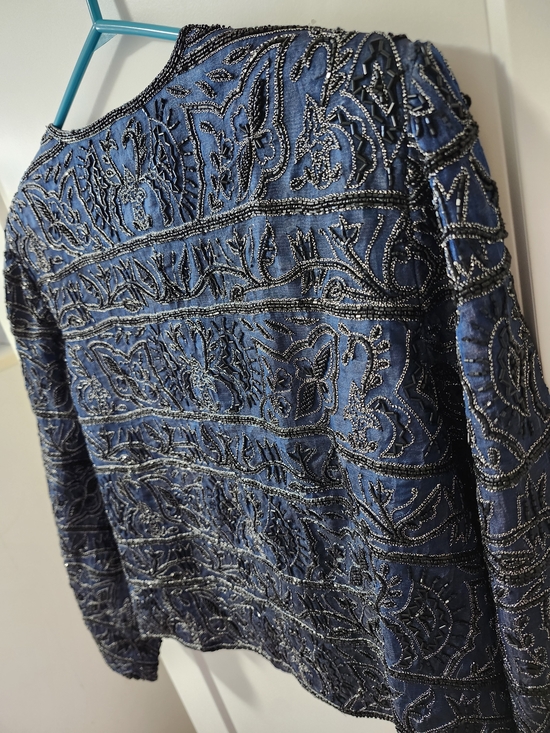 Adrianna Papell Beaded Navy Evening  Jacket - Picture 11 of 15